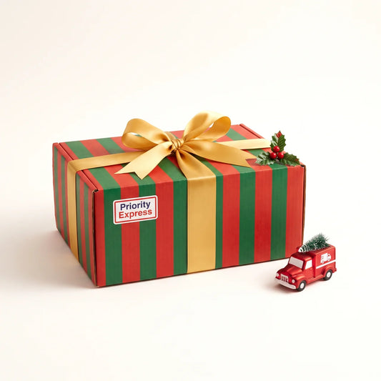 Priority Express Shipping - festive shipping box